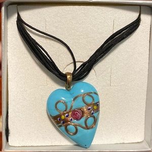 Murano glass handmade heart necklace